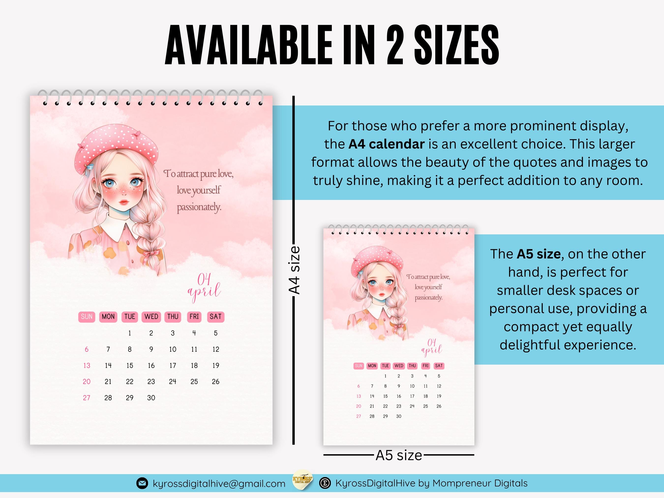 2025 Illustrated Kawaii Calendar Printable Aesthetic 2025 Calendar 2025 ...