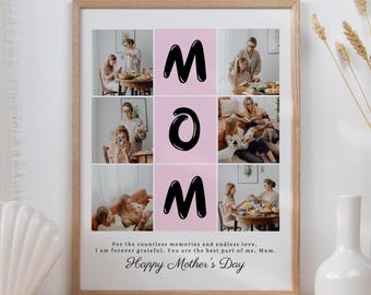 Editable Mom Photo Collage Template, Mother's Day Gift, Gifts for Her