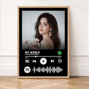 Editable Music Player Photo Templates, Personalized Playable Music Canva Frames