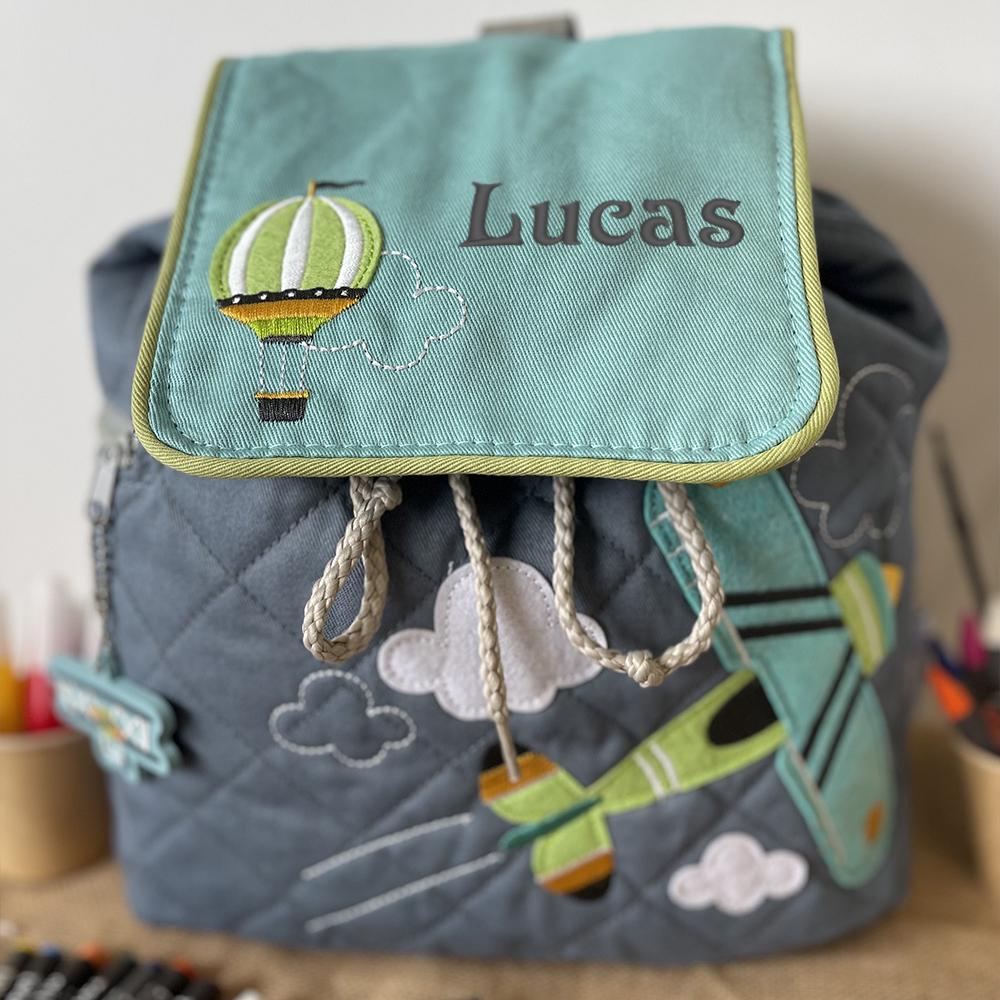 Jfs Sac à Dos Enfant Personnalisé Velours Côtelé - Broderie Nom Prénom Modèle Unique