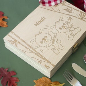 Couverts enfant personnalisés koala avec leur coffret en bois image 4