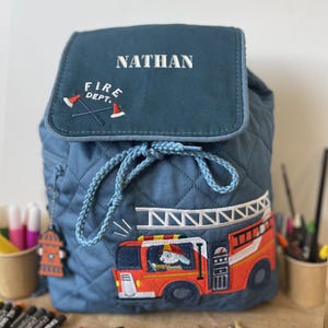 Sac à dos Stephen Joseph Pompier personnalisé avec un prénom brodé