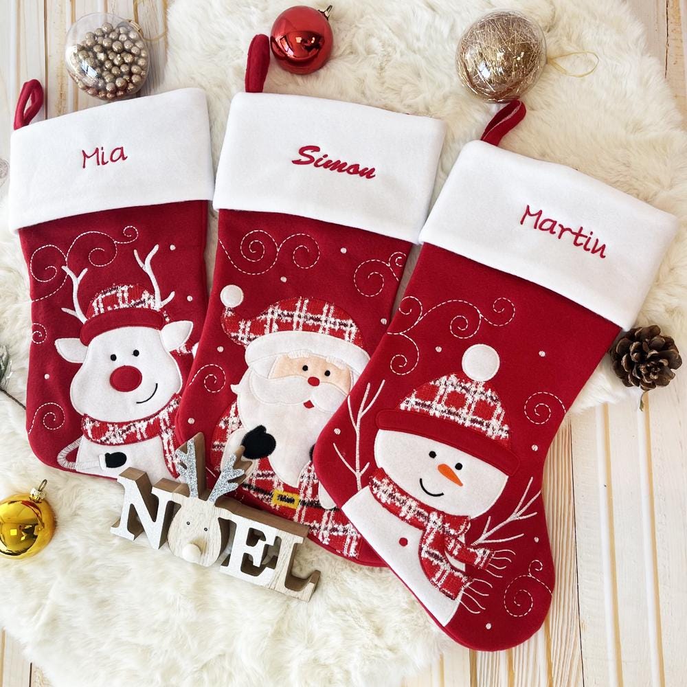 BOTTE DE NOEL - LIN GRIS | Malin Fait Main