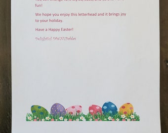 Easter Egg Letterhead | Instant Editable Download