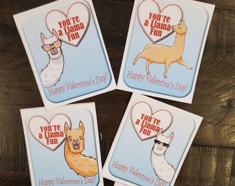 Llama Valentines  | Instant Download for Print