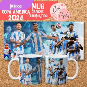 MESSI diseño para sublimar tazas, mug template copa america 2024