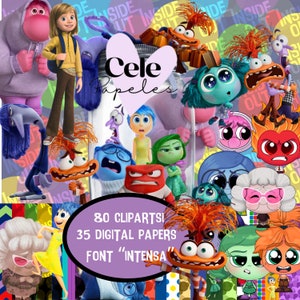 PNG Inside Out, clipart intensamente, PNG capovolto, carta digitale