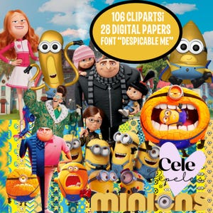 Clipart di Cattivissimo me, minions png, gru png, il mio cattivo preferito carta digitale