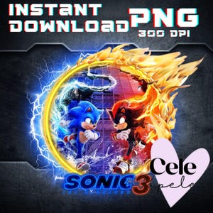 SONIC 3 MOVIE Sofort-Download, PNG, Clipart