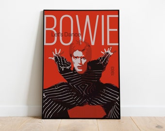 David Bowie poster, canvas wanddecoratie, Valentijnsdag cadeau, rock glam poster, decoratieve muziekposter, cadeau voor muzikanten