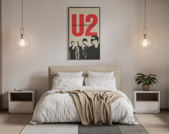Bono fanart poster direct te downloaden, Bono wanddecoratie, cadeau voor rockfans, retro decoratie