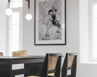 Poster Instant Download, Luffy Anime Wall Art, Manga Room Decor, One Piece Fan Gift, Digital Print