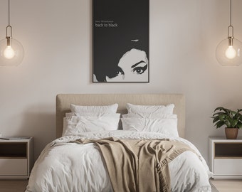 Póster homenaje Amy Winehouse para descargar al instante, lamina de Back to Black, regalo para fans del estilo retro, impresión digital