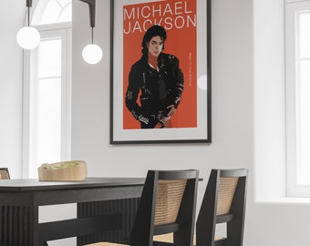 Michael Jackson Poster Instant Download, King of Pop Wall Art, Music Fan Gift, Retro Bedroom Decor, Digital Print