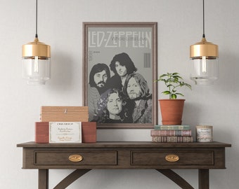 Led Zeppelin Poster Instant Download, Classic Rock Wall Art, Music Fan Gift, Retro Bedroom Decor, Digital Print