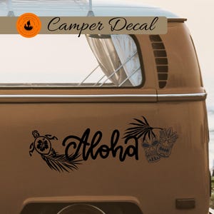 Wohnmobil AufkleberI Wohnwagen AufkleberI Van I Aufkleber I Hawaii I Schildkröte Geschenke für Camper I VW Bulli Aufkleber
