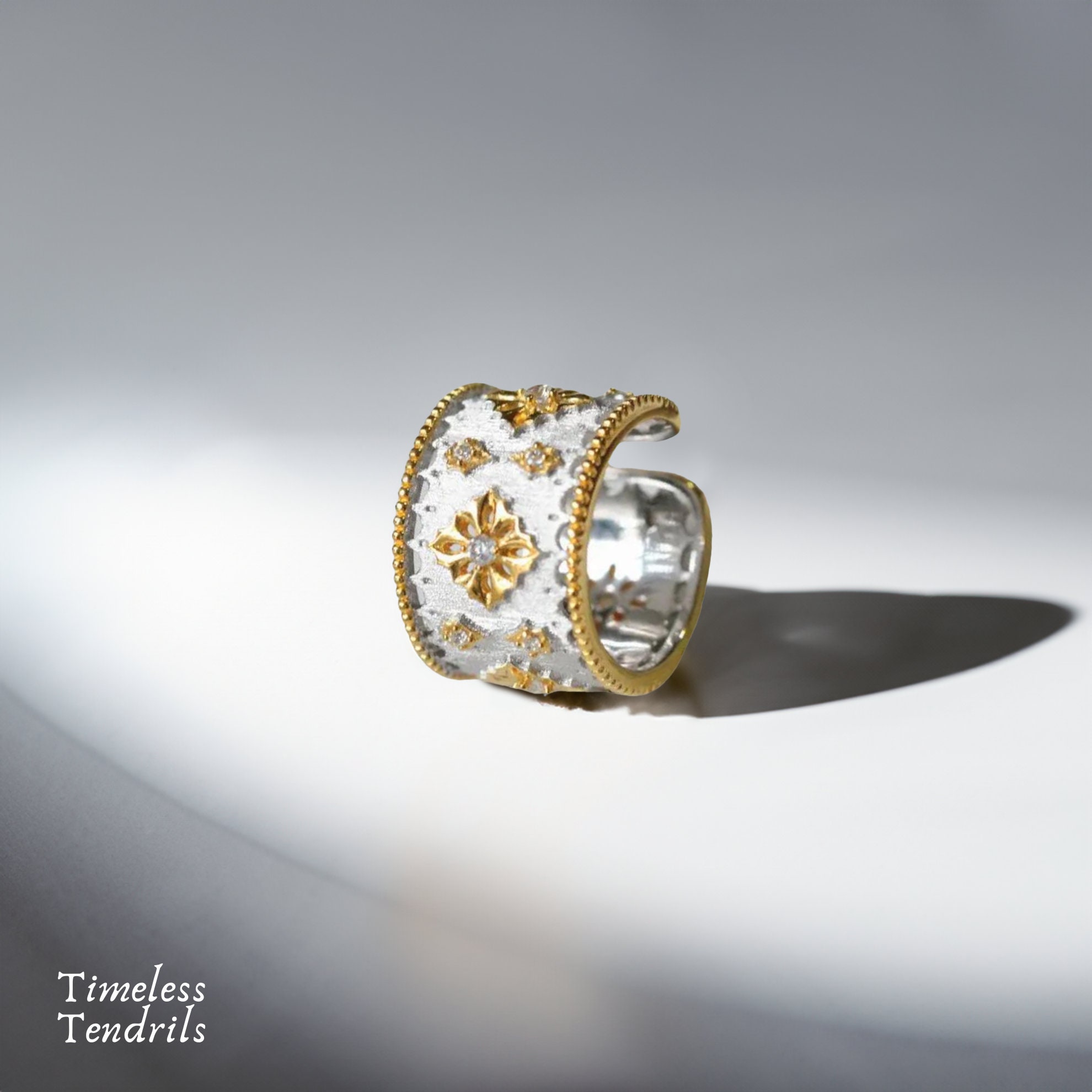 Vintage Silver Grey Ring Luxury Byzantine Style Greek Design Medieval ...
