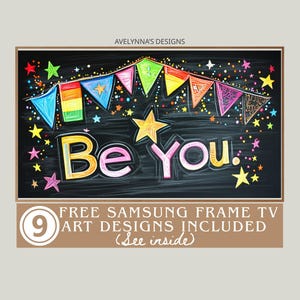 queer love painting | lgbtq frame tv art, queer love frame tv, &#39;Be You&#39; Chalkboard Art, Lesbian Art, Pride Month Decor, Free TV Designs