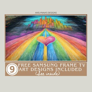 queer love painting | lgbtq frame tv art, queer love frame tv | Heart Rainbow Cityscape Pride Art, Lesbian Art, LGBTQ Art, Free TV Designs