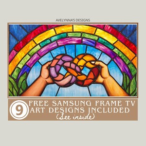 queer love painting | lgbtq frame tv art, queer love frame tv | Stained Glass Style, Lesbian LGBTQ Art, Pride Month Frame TV, Free TV