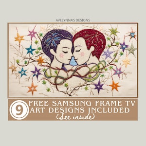 queer love painting | lgbtq frame tv art, queer love frame tv, Embroidered Gay Couple Art, Lesbian Art, LGBTQ Art,Pride Month Frame TV