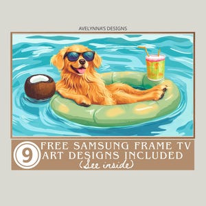 Samsung art dog frames, Samsung frame tv dog art, tv art dogs, Cool Dog Digital Art, Samsung art frames, Summer Vibe, Free tv designs