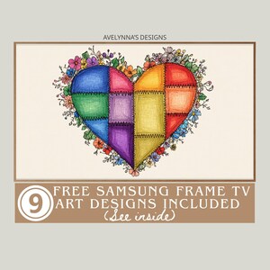 queer love painting | lgbtq frame tv art, queer love frame tv, Rainbow Heart TV Art, Lesbian Art, Floral Pride Month Decor, Free TV Designs