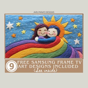 queer love painting | lgbtq frame tv art, queer love frame tv, lesbian art, LGBTQIA+ Pride, Pride Month Decor, Fiber Art, Free TV Designs