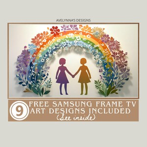 queer love painting | lgbtq frame tv art, queer love frame tv | Lesbian Papercut Art, LGBTQ Pride Art, Rainbow Frame TV, Free TV Designs
