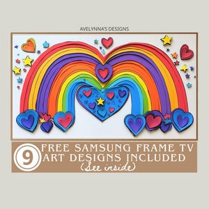 queer love painting | lgbtq frame tv art, queer love frame tv, Rainbow Hearts Digital Art, Lesbian Art, LGBTQ Art, Pride Month Frame TV
