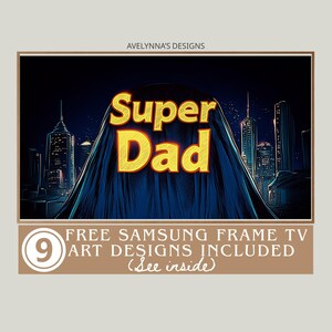 Ramki Samsung art na dzień ojca, ramki Samsung art na dzień ojca, sztuka telewizyjna na dzień ojca, Super Dad Pop Art, sztuka telewizyjna na dzień ojca, darmowe wzory telewizyjne