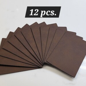 Leatherette Patch Blanks – 2” x 3” | Iron-On Adhesive | 12-Pack