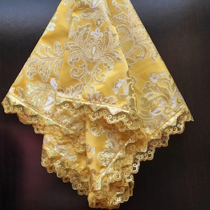 Mantel Oshun, tela sopera, cubre pilón, santería, osha, ifa, santo