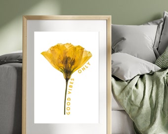 Sunshine Blooms - Yellow Flower Wall Art Print