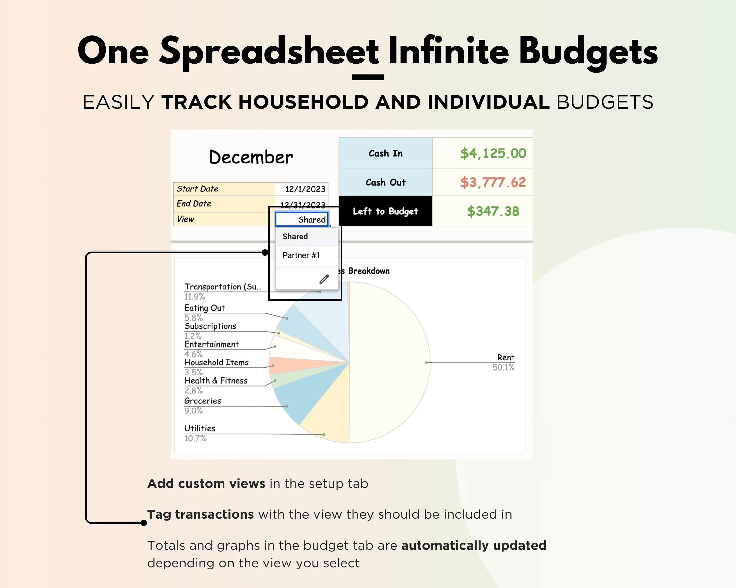 Monthly Budget Spreadsheet Planner Template for Google Sheets - Etsy