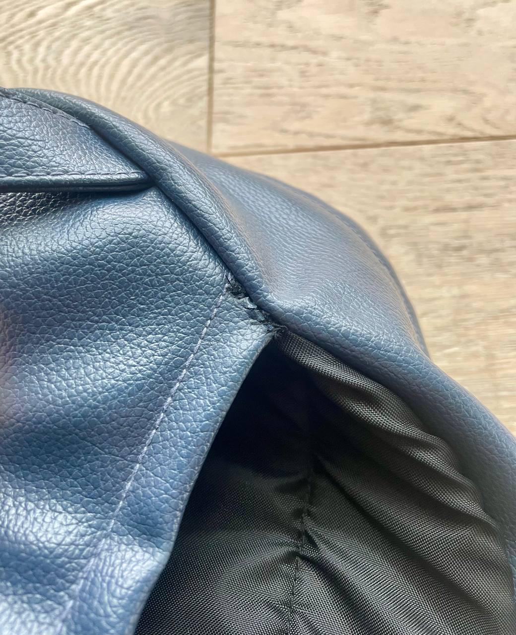 Nike Vintage 1990's/2000's Faux Leather Blue Mini Backpack F1 JPM