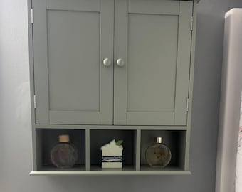 Bathroom Wall Cabinet with Adjustable Shelves - Wooden Medicine Chest, Over Toilet Storage Unit
