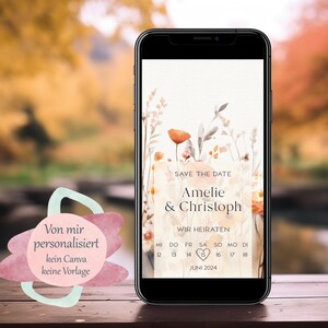 Digitale Save The Date-kaart | Uitnodiging | Bruiloft uitnodiging | Herfst | 014 UUR