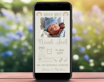 Birth | personalized digital birth card with picture