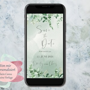 Digitale Save The Date-kaart | Uitnodiging | Eucalyptus | Bruiloft uitnodiging | 011 UUR