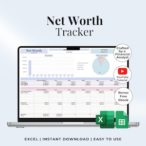 Calcolo patrimonio netto Excel Google Sheets – Dashboard finanze personali Attivi Passivi Tracker semplice e intuitivo