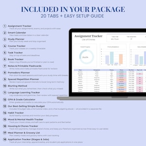 Ultimate Student Planner Spreadsheet Excel Google Sheets Assignment ...