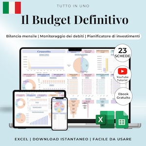 Budget mensile italiano budget annuale italiano Excel & Google Sheets Template budget Pianificatore finanze Personale Monitoraggio risparmi