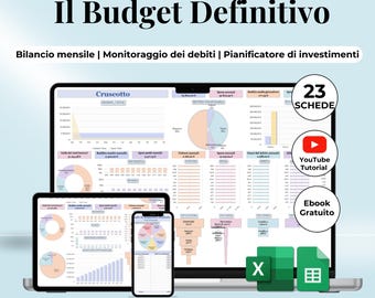 Budget mensile italiano budget annuale italiano Excel & Google Sheets Template budget Pianificatore finanze Personale Monitoraggio risparmi