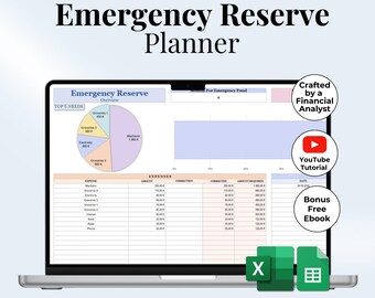Emergency Reserve Emergency Funds Planner Spreadsheet Tracker Google Sheets Excel Savings Goal Financial Planner Ultimate Sinking Template
