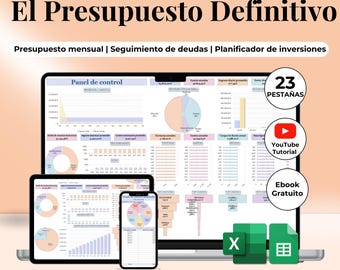 Presupuesto mensual en español Plantilla presupuesto personal anual Excel Hojas de cálculo Google planificador digital de ingresos y gastos