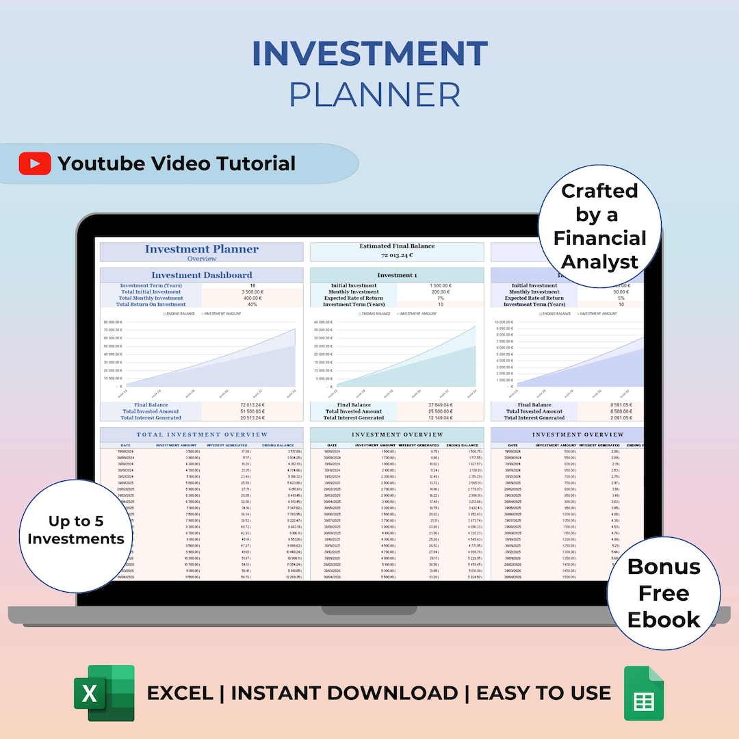 Investment Tracker Google Sheets Excel Trading Crypto Stock Portfolio ...
