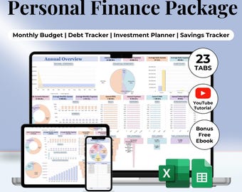 Ultimate budget bundle complete financial planner bundle Excel Google Sheets template expense tracker budget package all in one easy simple