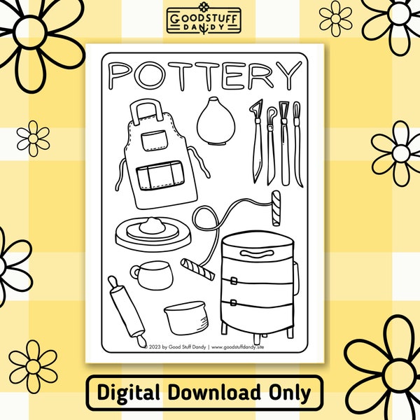 Pottery Colouring Page