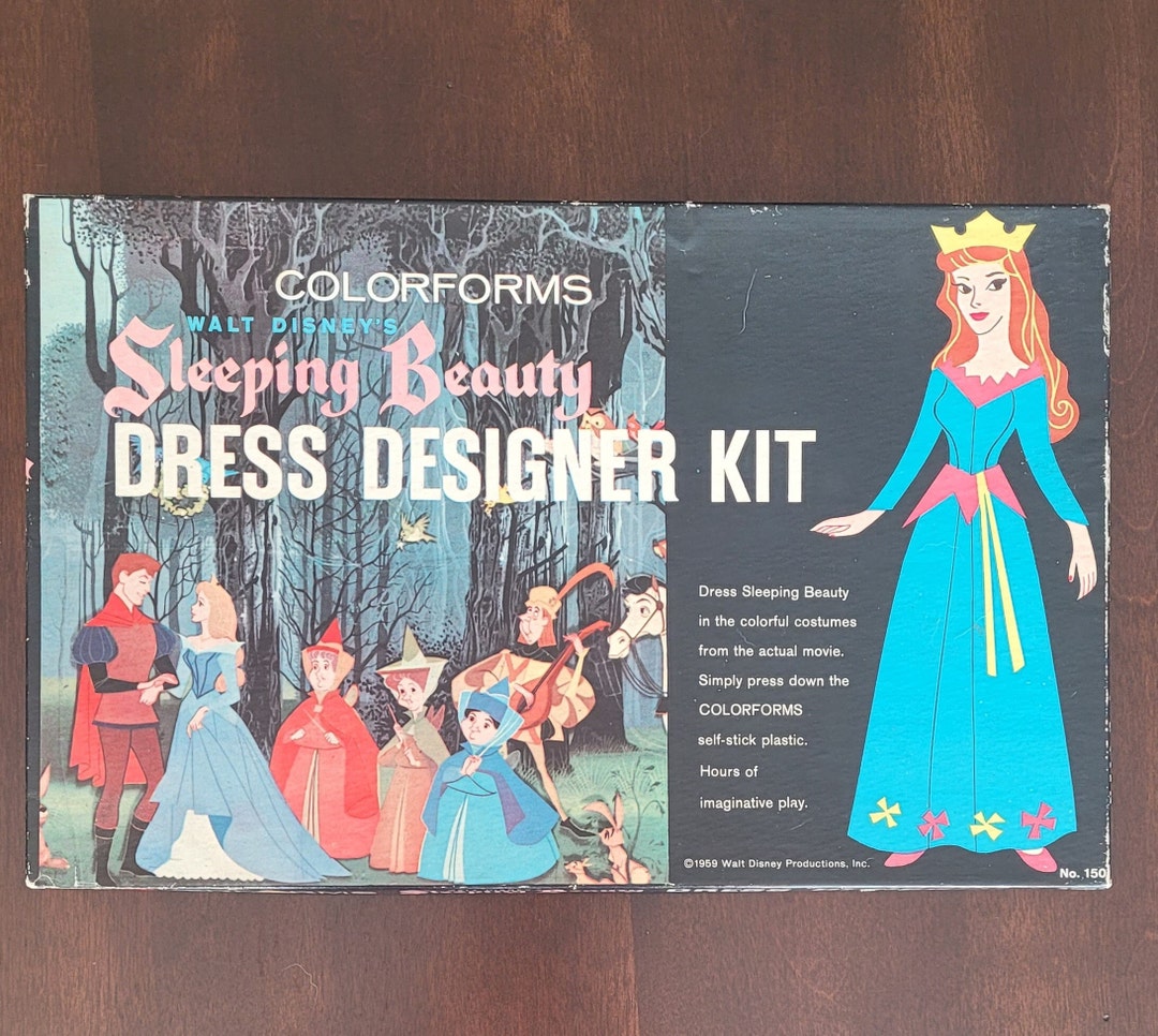 1959 Disney Colorforms Sleeping Beauty Dress Designer Kit, Complete Set